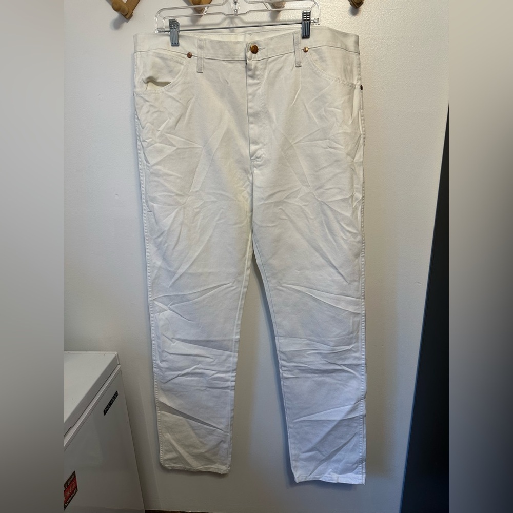 Vintage White Wrangler Cowboy Cut Denim Jeans Western Rodeo NWT‎ 38x36
